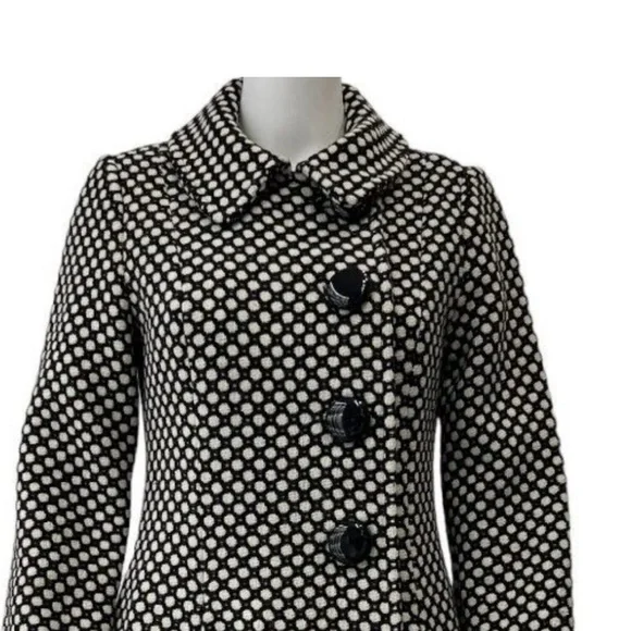 Tibi black and white polkadot coat size 4